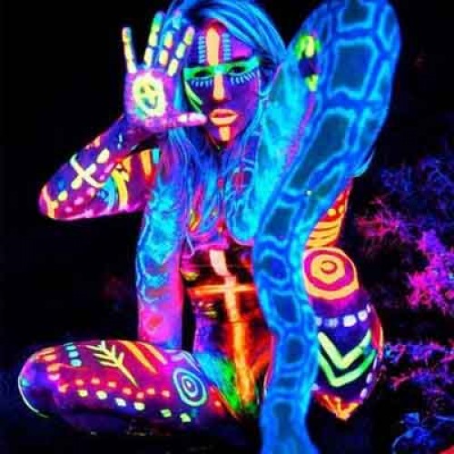 UV face and body paint for 100 people