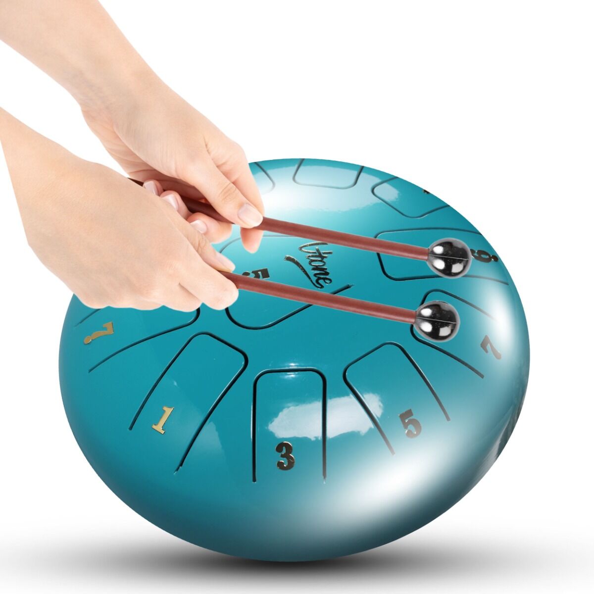 Tongue Drum 8" Cyan incl. bag (11 Tones C Scale)