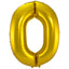 0 Shaped Number Foil Balloon Gold (86 cm)