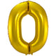 0 Shaped Number Foil Balloon Gold (86 cm)