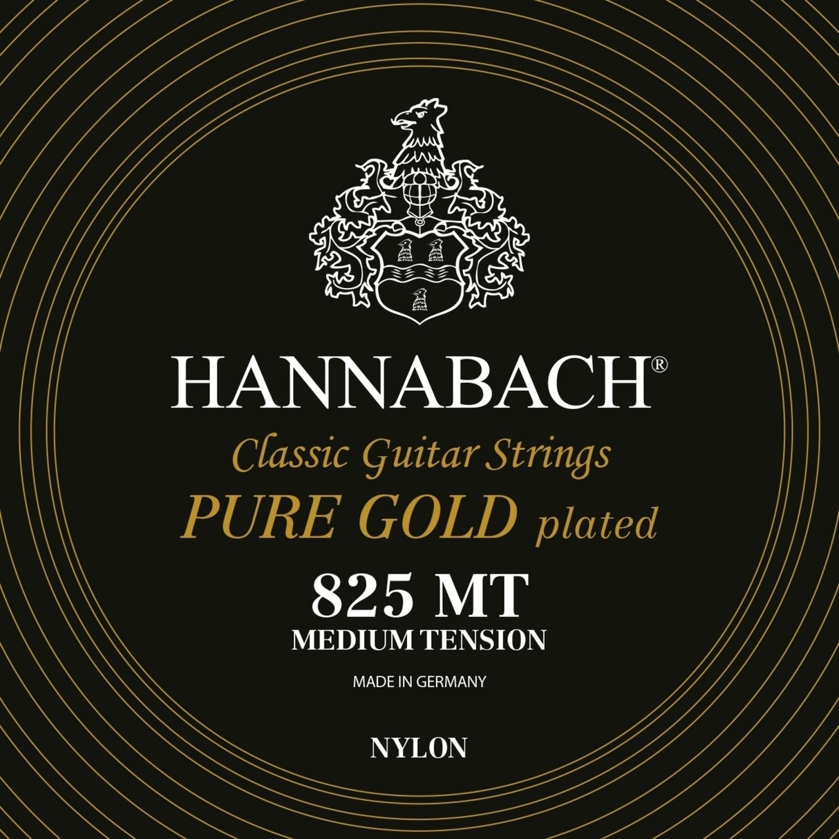 Hannabach Strings for classical guitar Serie 825 Medium tension specialized gold plated - Medium set (8257MT)