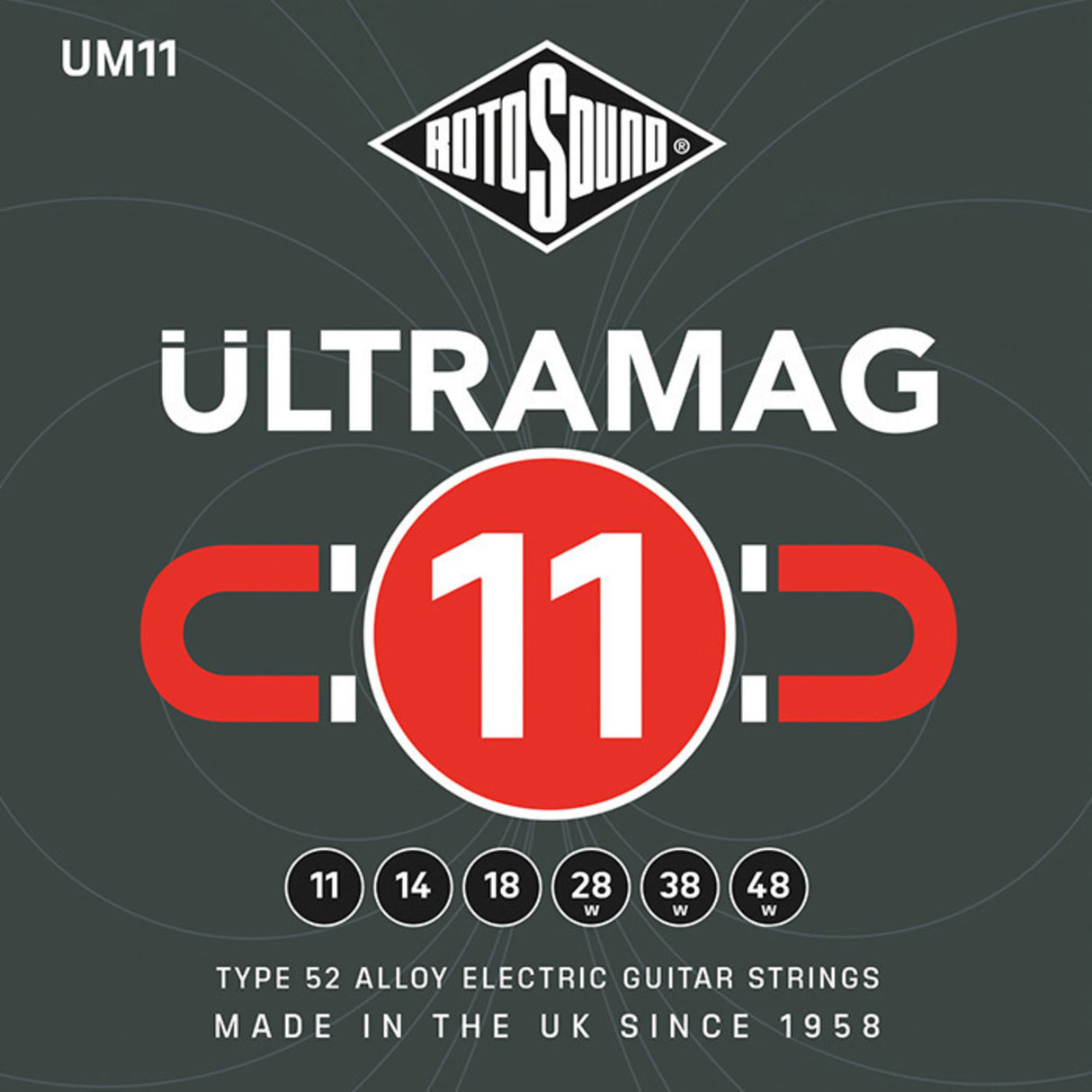 Rotosound Strings for electric guitar Ultramag - Set Medium 11-48 (UM11)