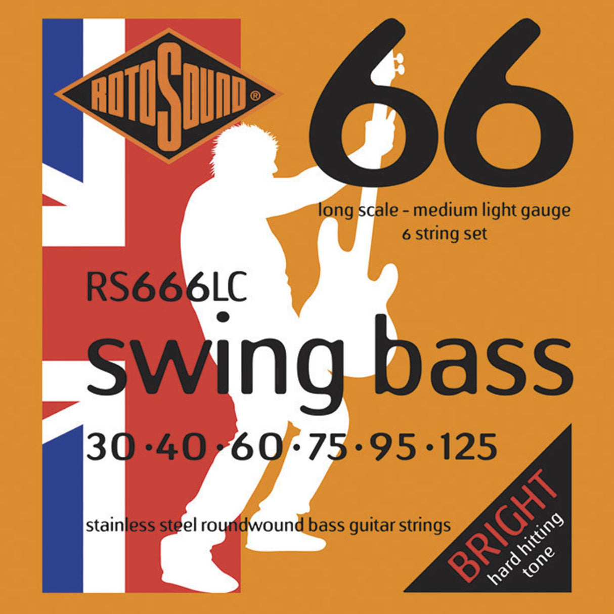 Rotosound E-Bass Strings Swing Bass 66 - Set 6-string Stainless Steel Medium Light 30-125 (RS666LC)