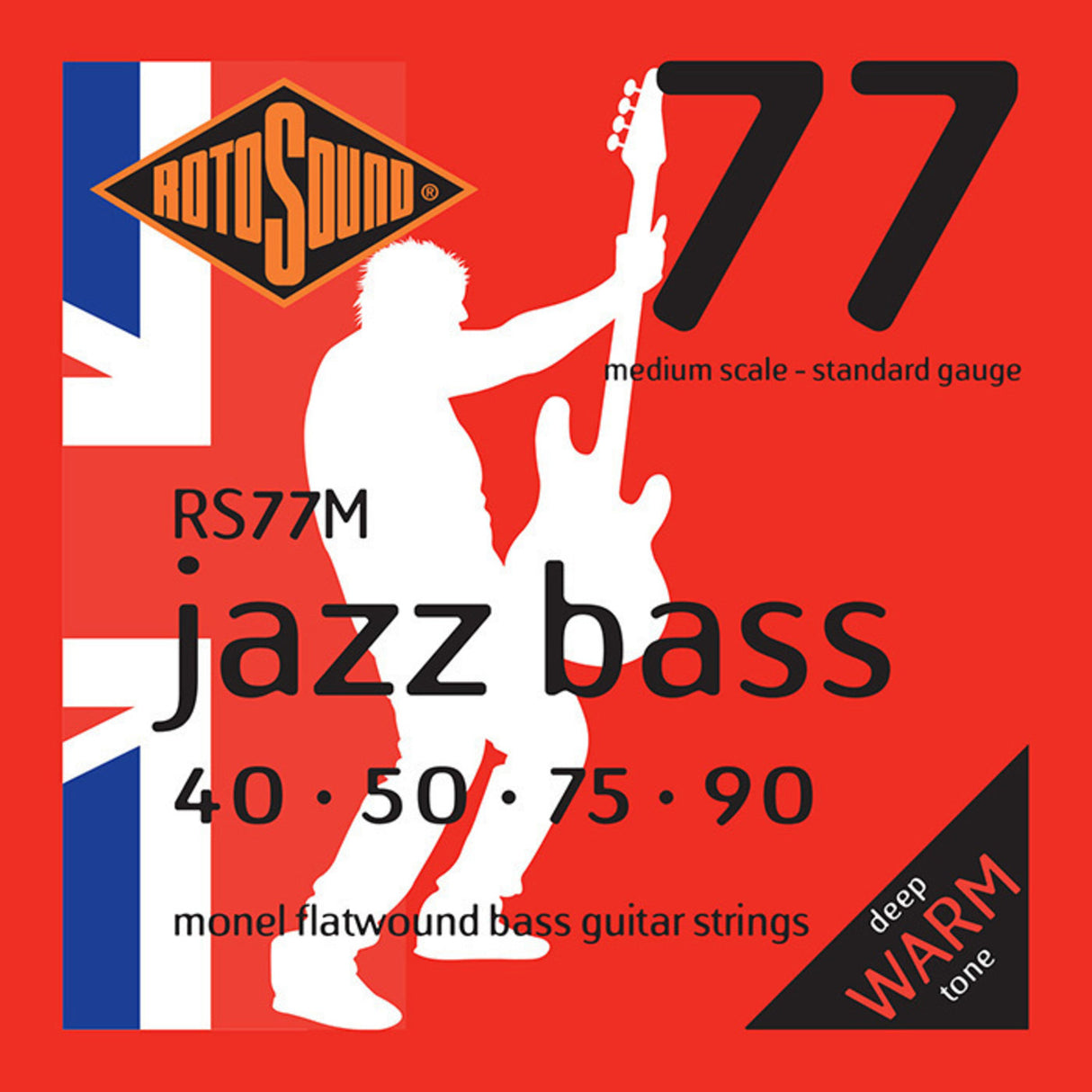 Rotosound Jazz Bass strings Jazz Bass 77 - 4-string set, Medium 40-90 //Medium scale length (30.5"/772mm to 32"/810mm) (RS77M)
