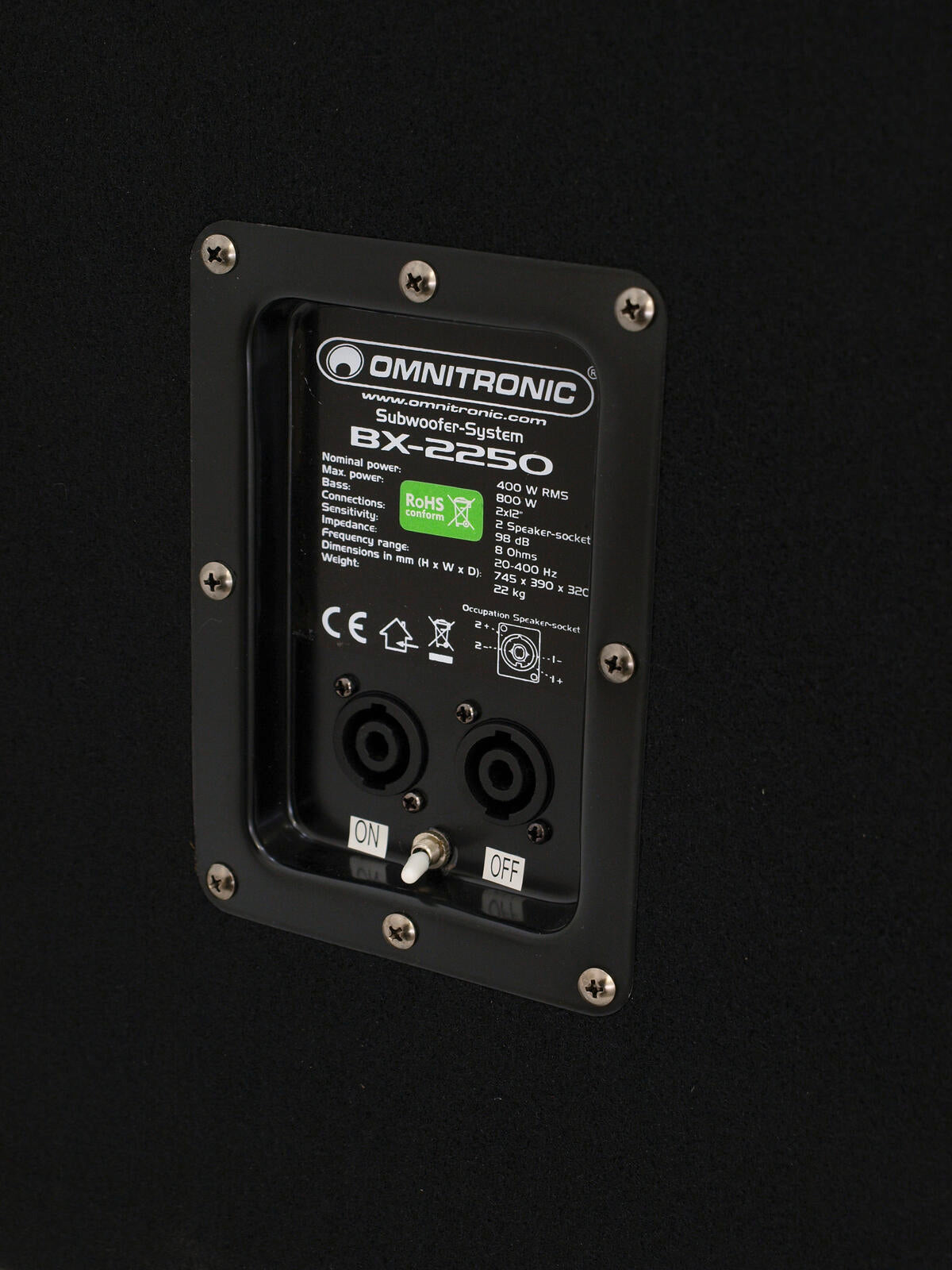 OMNITRONIC BX-2250 Subwoofer 800W