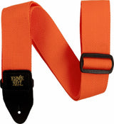 Ernie Ball 5353 Poly Guitars Strap Orange with Black Leather