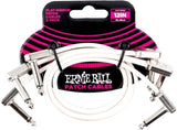 Ernie Ball EB-6386, Flat Patch Cable White 30cm, 3-Pack