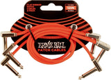 Ernie Ball-6403 Flat Patch Cable 30cm, Red. 3-pack