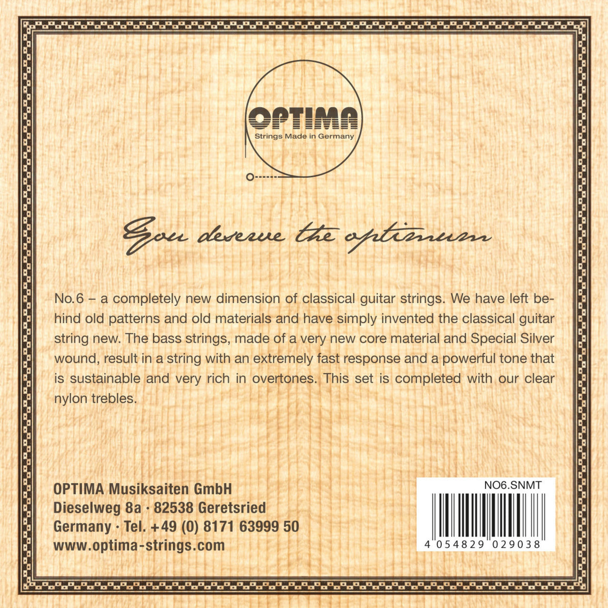 Optima strings for classical guitar No. 6 Special Silver - Set Nylon medium (NO6.SNMT)