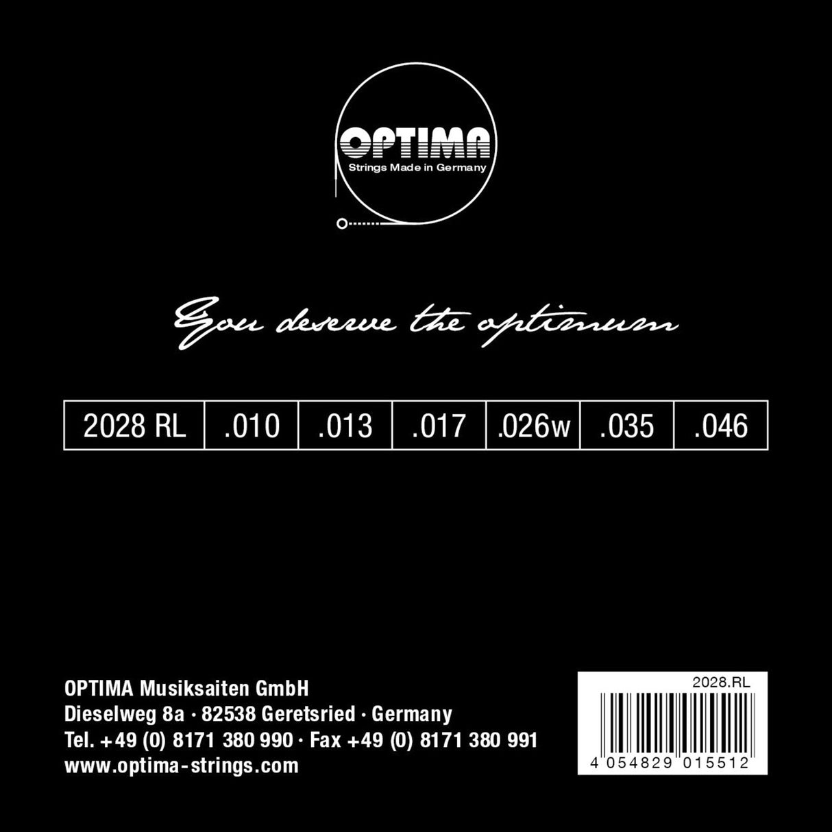 Optima strings for electric guitar gold strings roundwound - set (2028 RL)