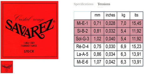 Savarez Strings for classical guitars Cristal Soliste - Set (570CR)