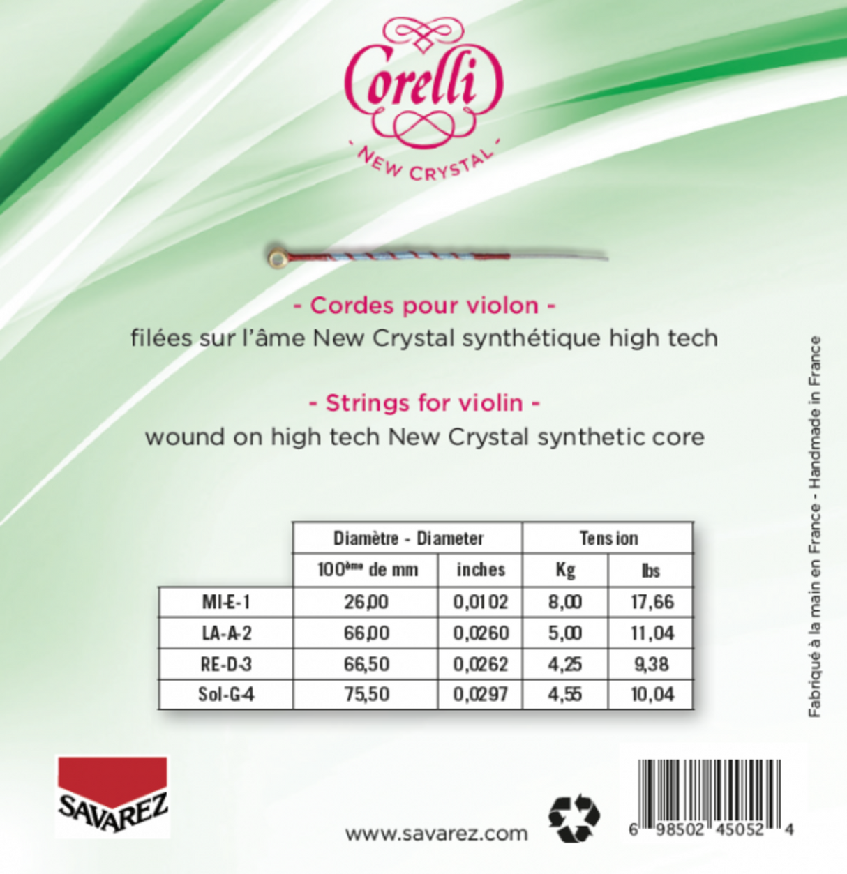 Corelli Violins strings New Crystal - medium-light (700MLB)