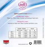 Corelli Violins strings New Crystal - medium (700M)