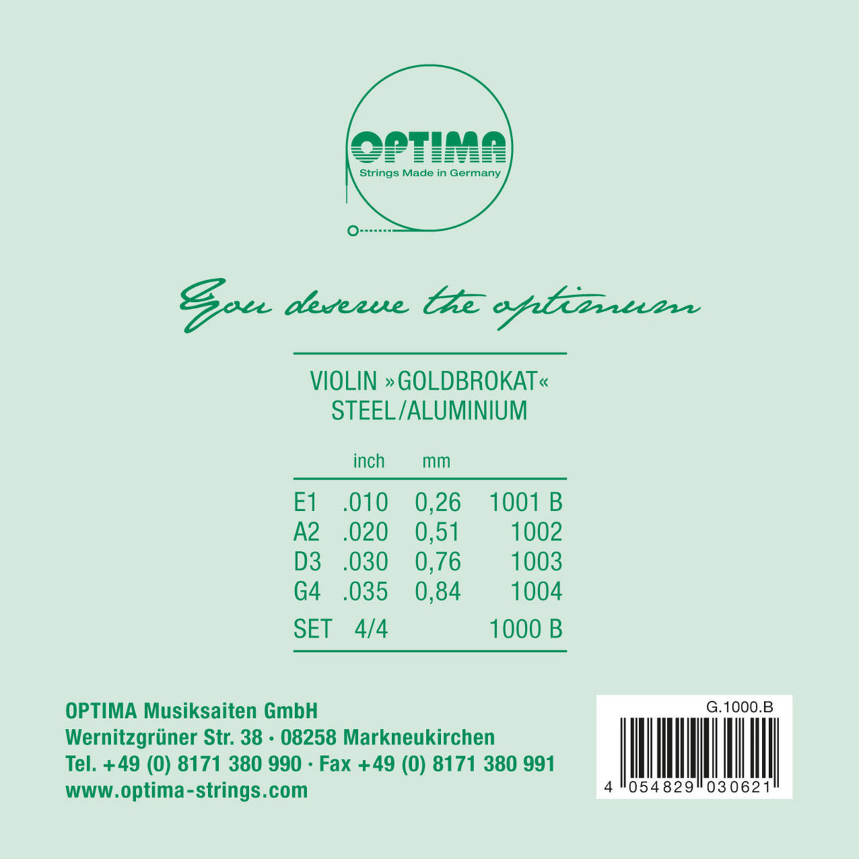 Optima Violins strings Goldbrokat - Set 4/4 (1000B)