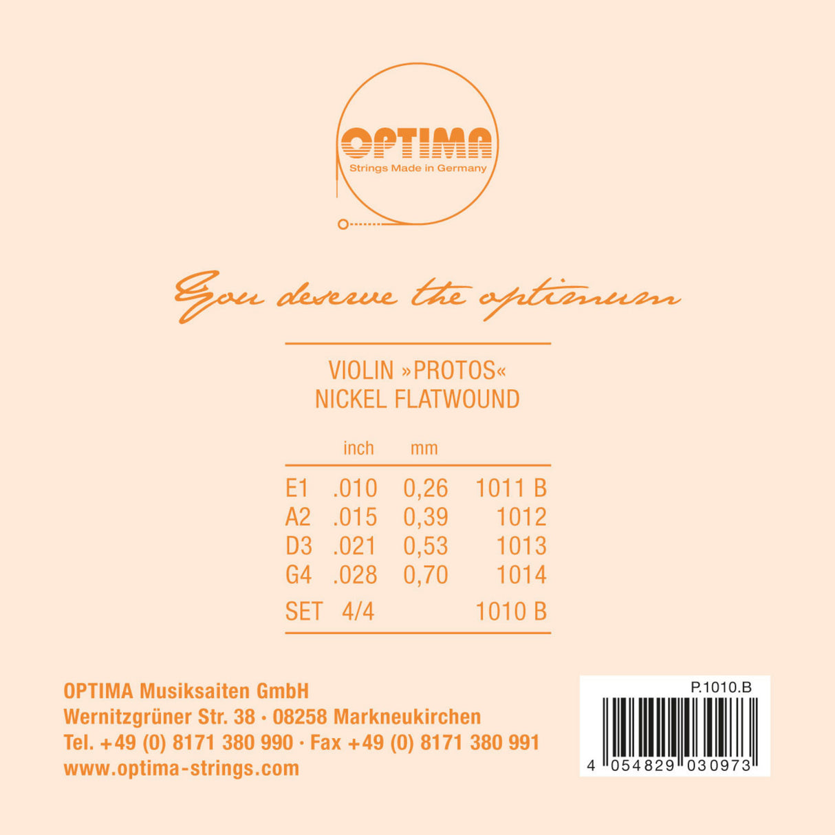 Optima Violins strings PROTOS - Set