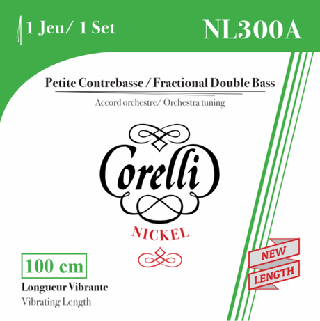 Corelli Double Bass Strings Fractional - small scale - Set 1/2 size (300A)
