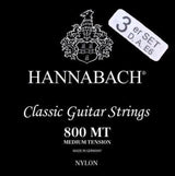 Hannabach strings for classical guitar Series 800 Medium Tension silver-plated - set of 3 bass (8007MT)