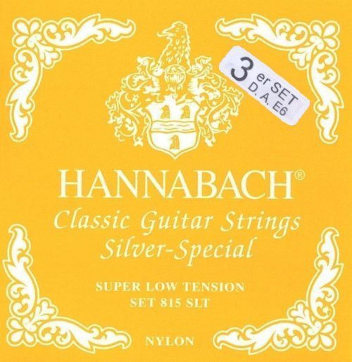 Hannabach strings for classical guitar Series 815 Super Low Tension Silver special - Set of 3 bass strings (8157SLT)