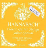 Hannabach strings for classical guitar Series 815 Super Low Tension Silver special - Set of 3 bass strings (8157SLT)