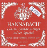 Hannabach strings for classical guitar Series 815 Super High Tension Silver special - Set of 3 bass strings, super high (8157SHT)