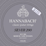 Hannabach strings for classical guitar Series 900 Medium/Low Tension Silver 200 - set of 3 bass strings med-low (9007MLT)