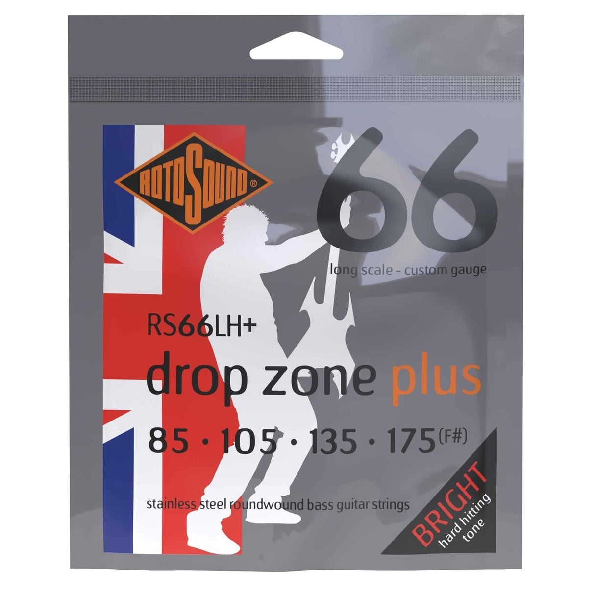 Rotosound E-Bass Strings Swing Bass 66 - Set 4-string DROP ZONE PLUS Custom 85-175 (RS66LH+)