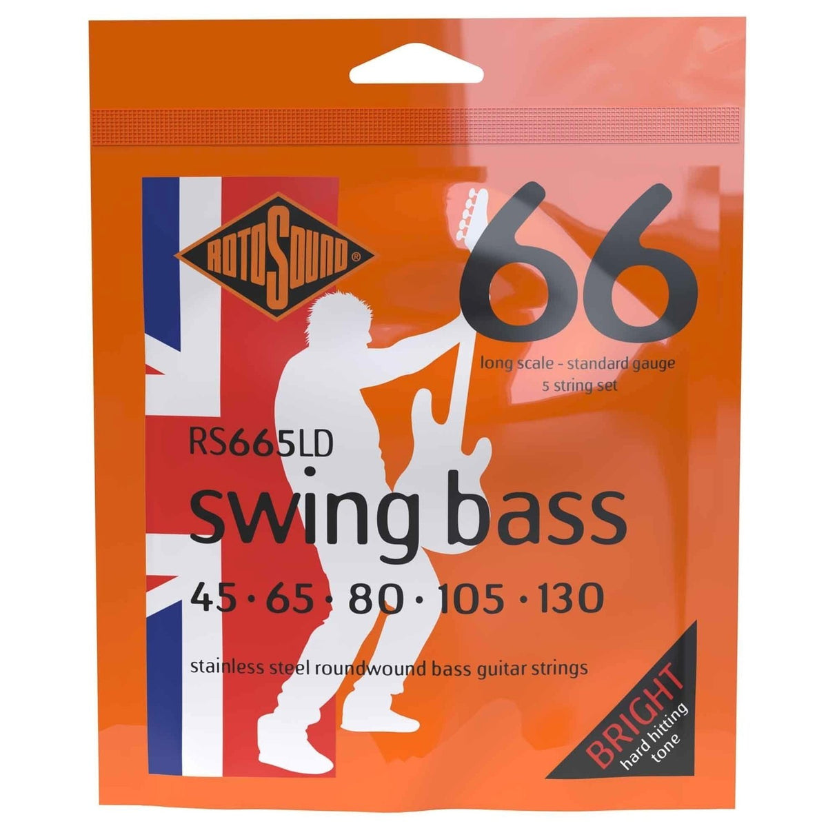 Rotosound E-Bass Strings Swing Bass 66 - Set 5-string Stainless Steel Standard 45-130 (RS665LD)