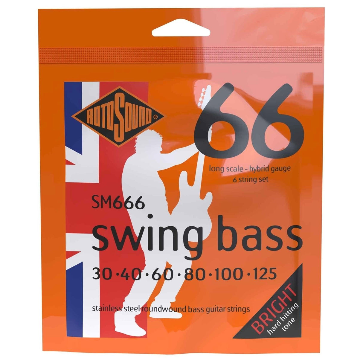 Rotosound E-Bass Strings Swing Bass 66 - Set 6-string Stainless Steel Hybrid 30-125 (SM666)