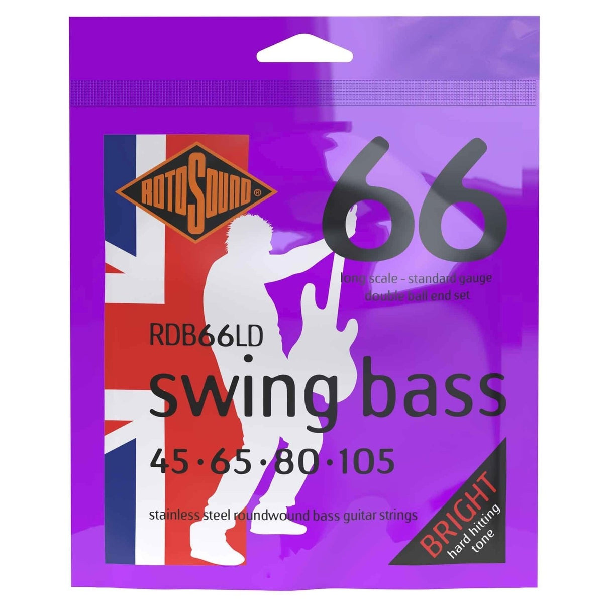 Rotosound E-Bass Strings Swing Bass 66 Double Ball End - Set 4-str. Medium 45-105 Double Ball (RDB66LD)