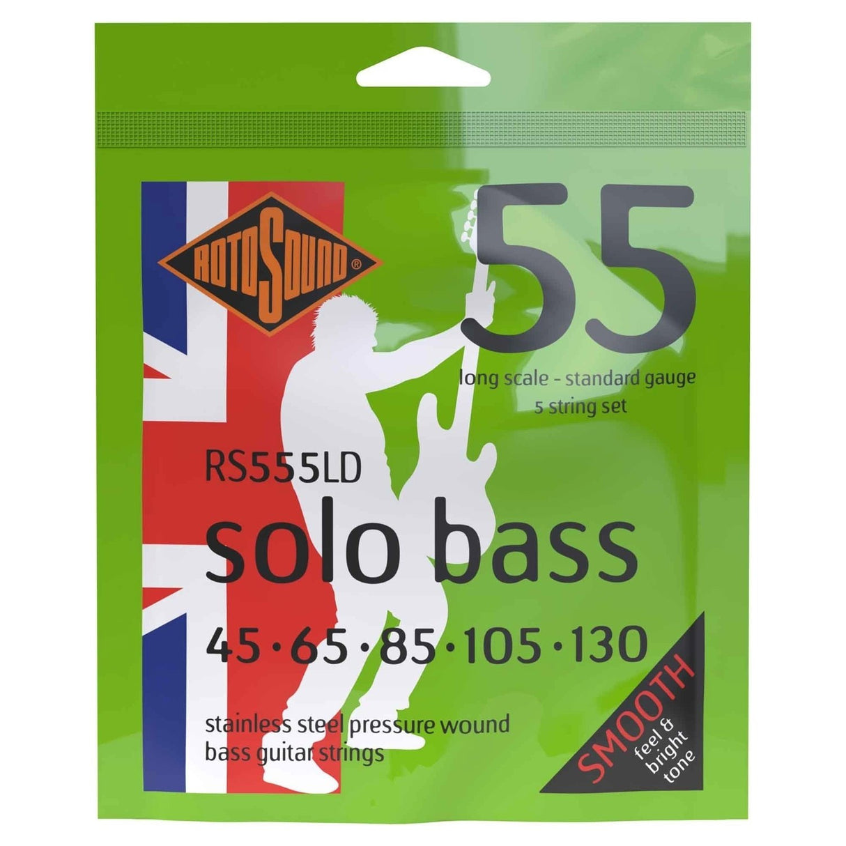 Rotosound E-Bass strings Solo Bass 55 - set 5-string standard 45-130 (RS555LD)