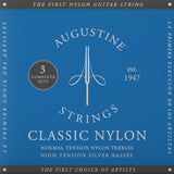 Augustine Strings for classical guitar Classic Label - 3 x Set Classic Blue (normal/high)