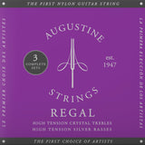 Augustine strings for classical guitar Regal Crystal Nylon high - 3 x set Regal Blue (high/high)