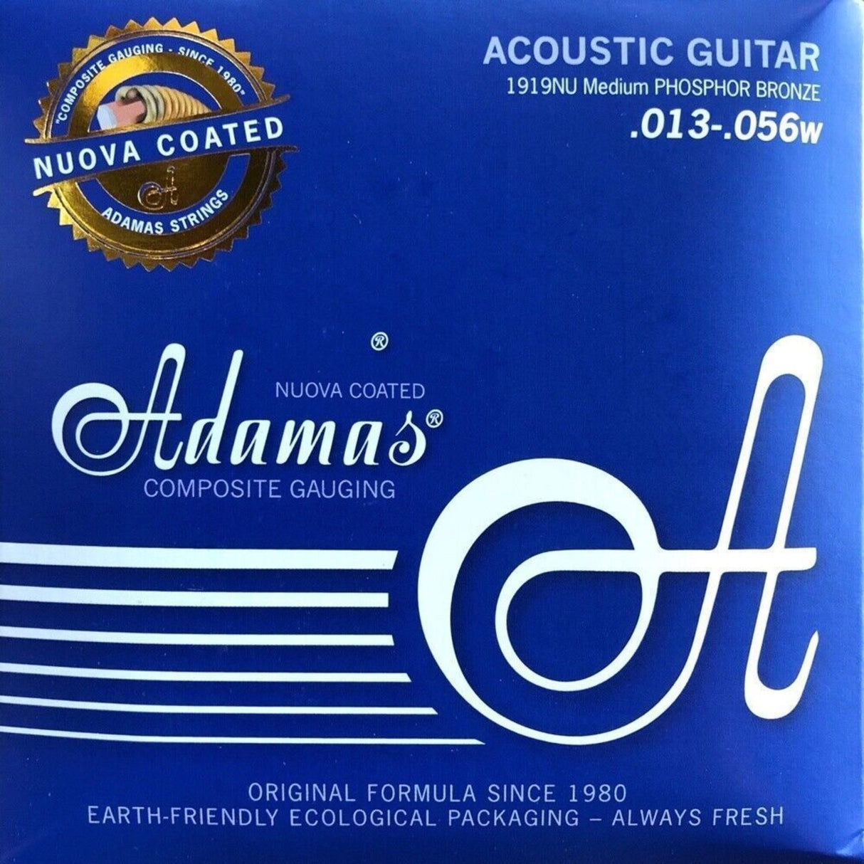 Adamas Strings for Acoustic Guitars Nuova Phosphor Bronze Coated - Medium .013-.056 (1919NU)