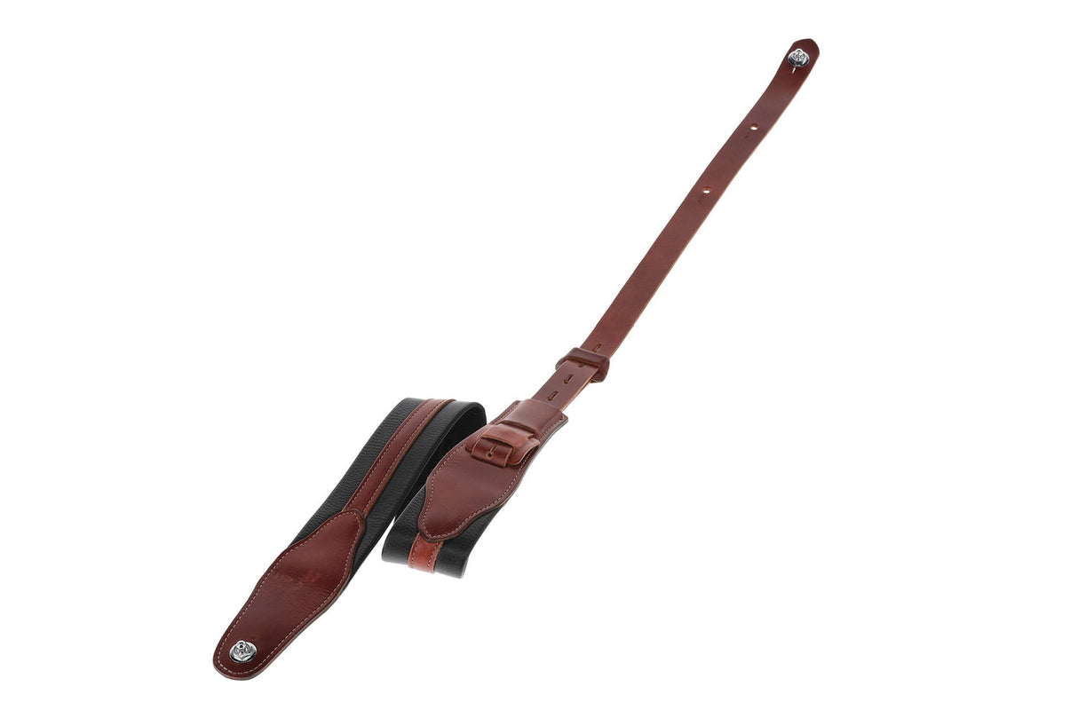 GEWA Guitars Straps Prestige 65 padded Security Locks - black croc/brown