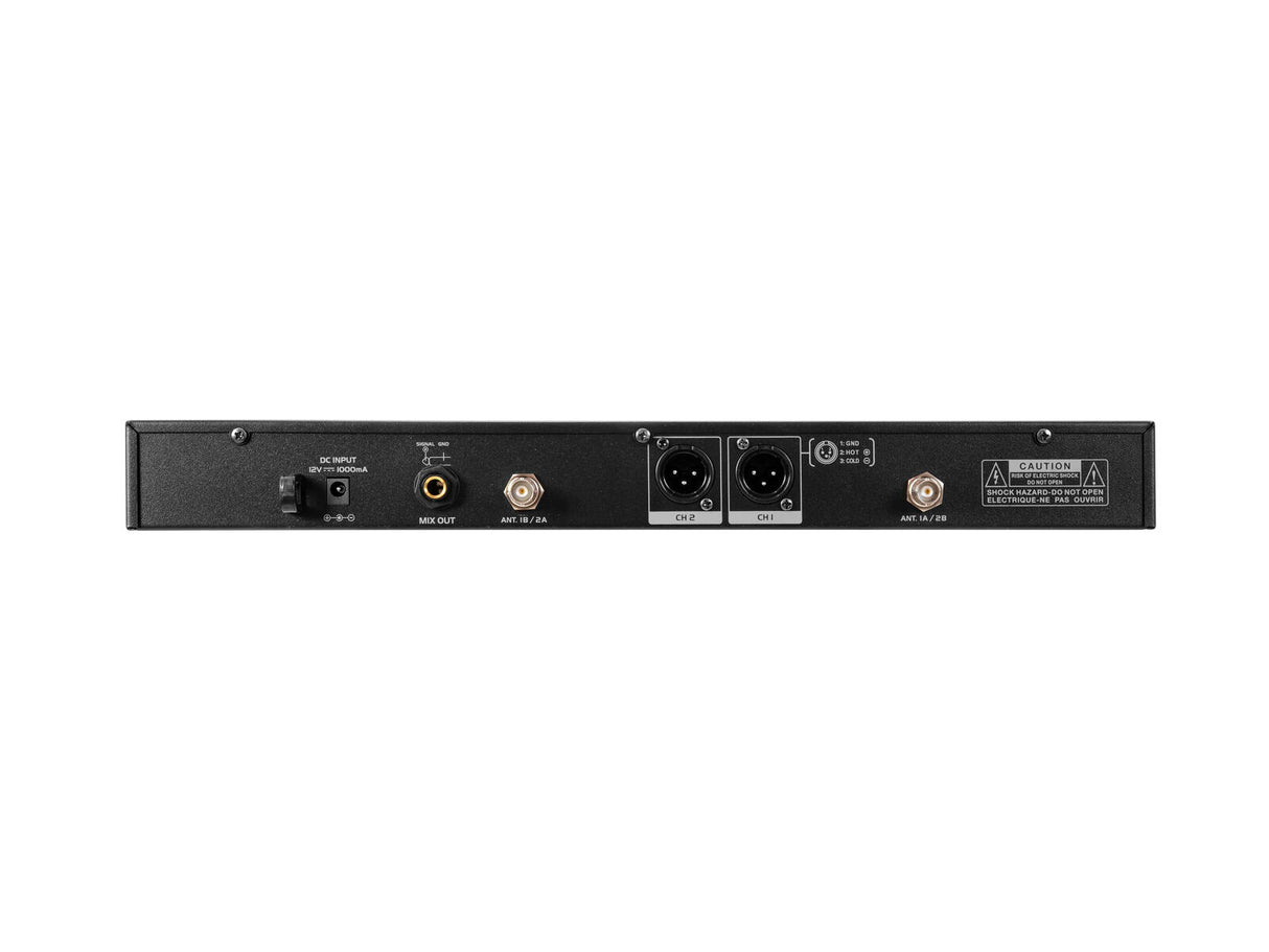 OMNITRONIC UHF-602 2-channel Wireless Mic System 823-832/863-865 MHz