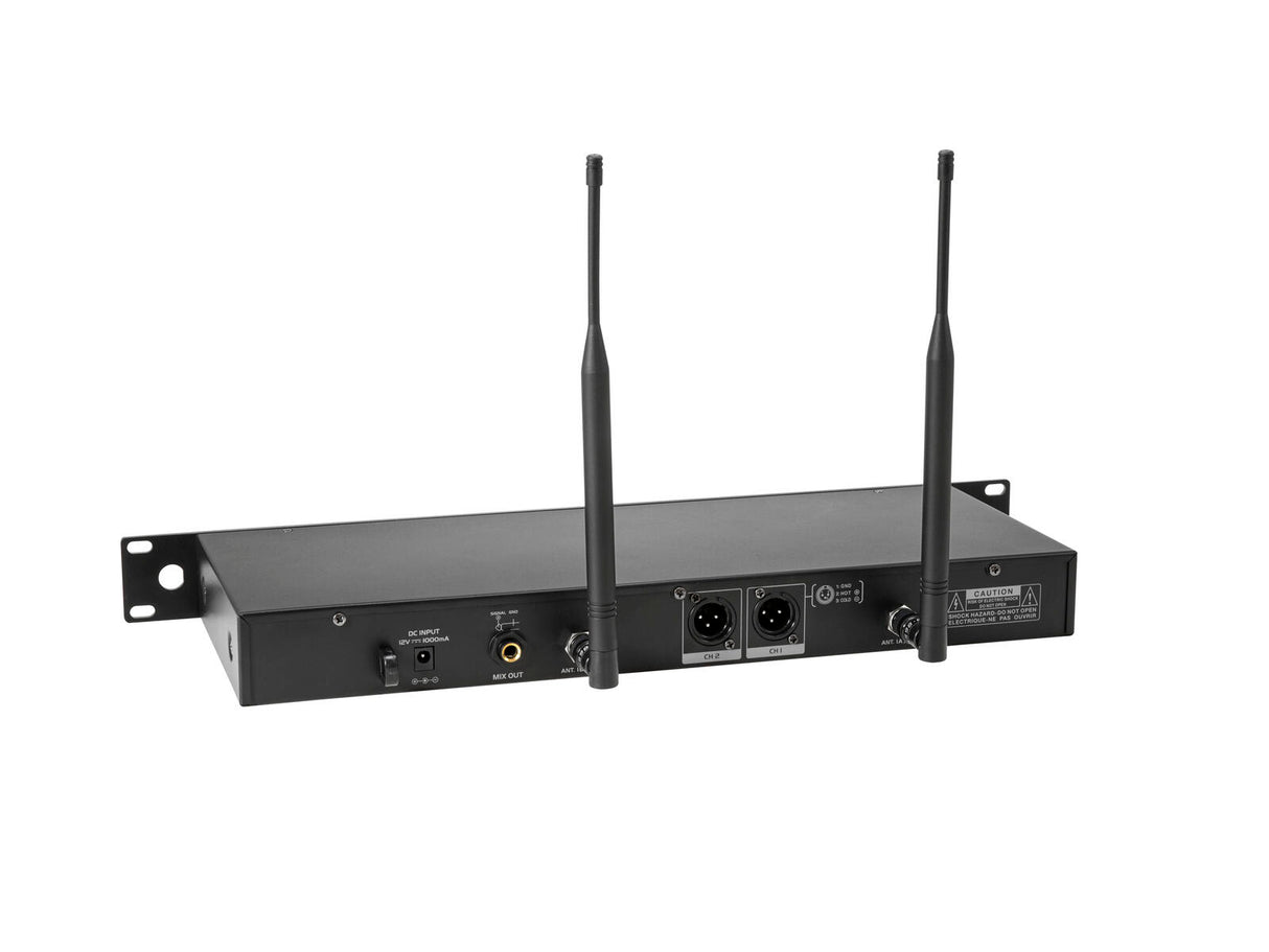 OMNITRONIC UHF-602 2-channel Wireless Mic System 520-554 MHz