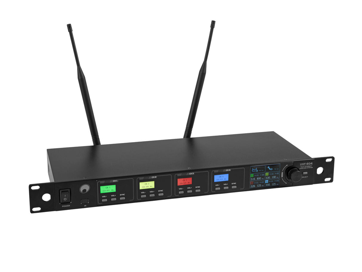 OMNITRONIC UHF-604 4-channel Wireless Mic System 823-832/863-865 MHz