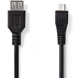 NEDIS USB Micro B male to USB A female – Black, 20 cm