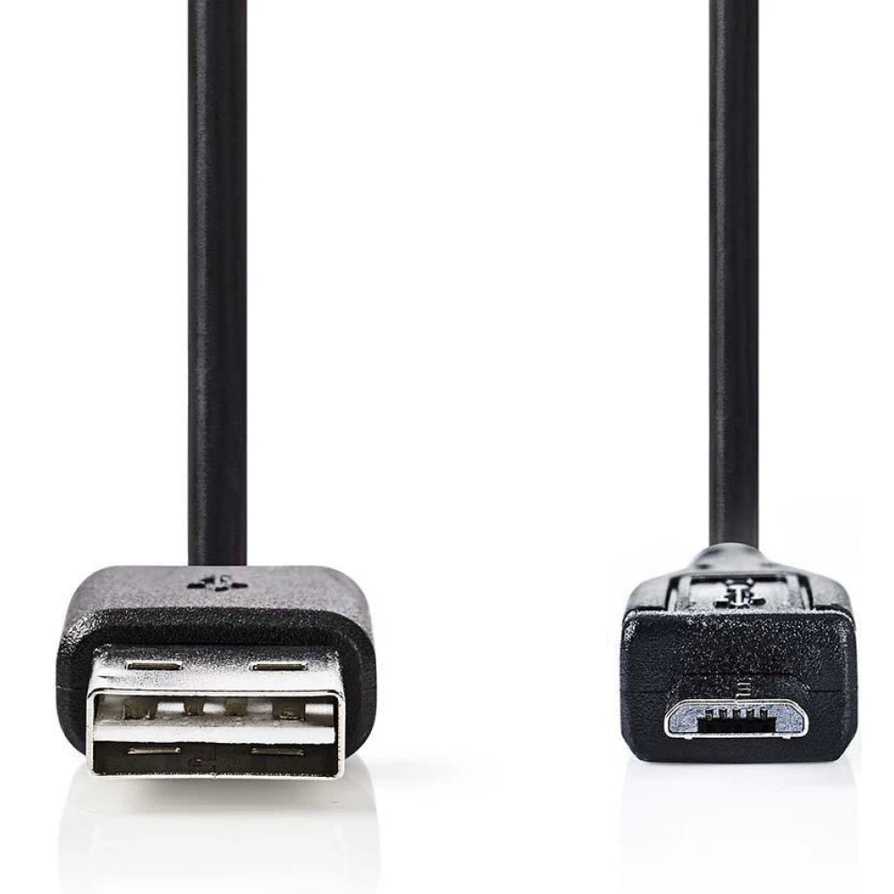 NEDIS USB Micro B male to USB A female – Black, 20 cm