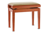 GEWA Piano bench Deluxe - Matt cherry (Beige seat)