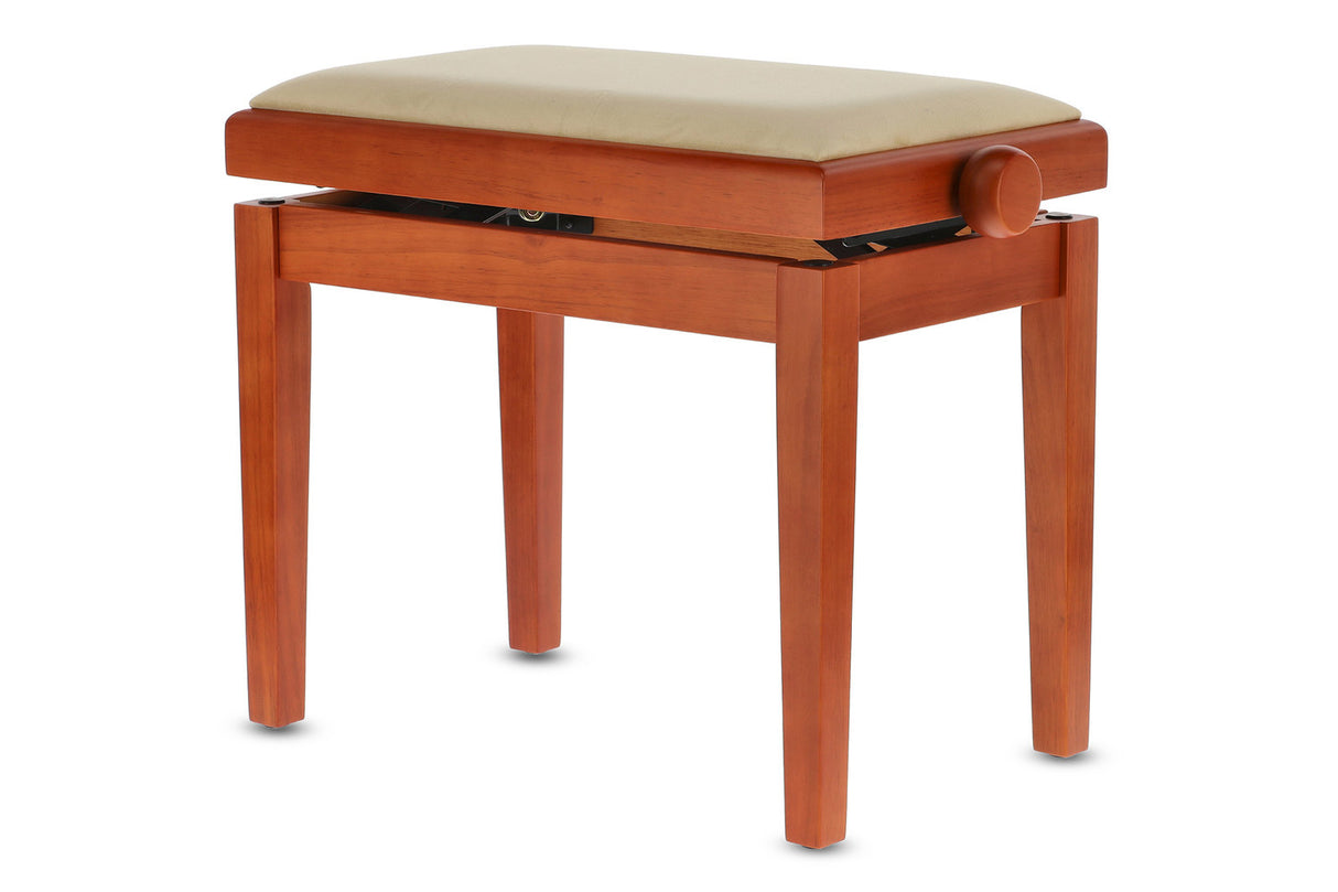 GEWA Piano bench Deluxe - Matt cherry (Beige seat)