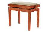 GEWA Piano bench Deluxe - Matt cherry (Beige seat)