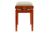 GEWA Piano bench Deluxe - Matt cherry (Beige seat)