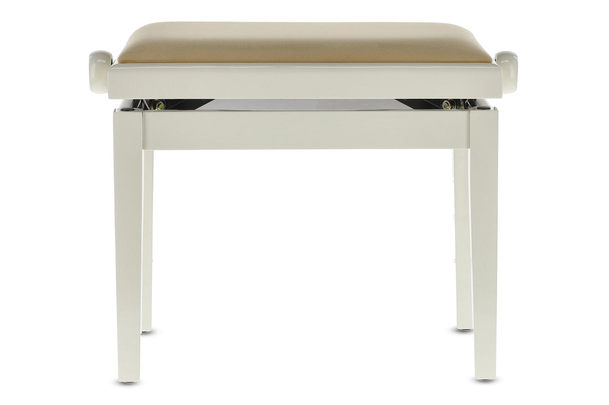 GEWA Piano bench Deluxe - High-gloss ivory (Beige seat)