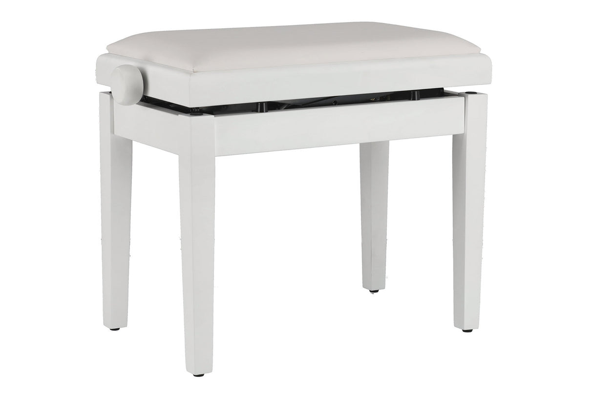 GEWA Deluxe Autolift piano bench, vinyl - White matte (White seat)