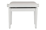 GEWA Deluxe Autolift piano bench, vinyl - White matte (White seat)