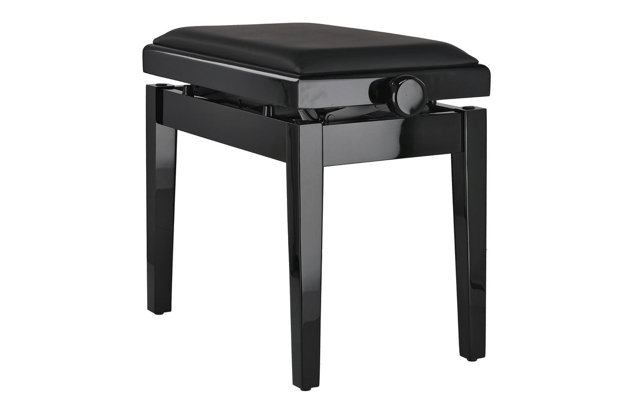 GEWA Deluxe Autolift piano bench, vinyl - Black high gloss (Black seat)