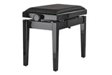 GEWA Deluxe Autolift piano bench, vinyl - Black high gloss (Black seat)