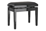 GEWA Deluxe Autolift piano bench, vinyl - Black high gloss (Black seat)