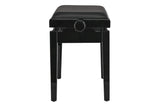 GEWA Deluxe Autolift piano bench, vinyl - Black high gloss (Black seat)